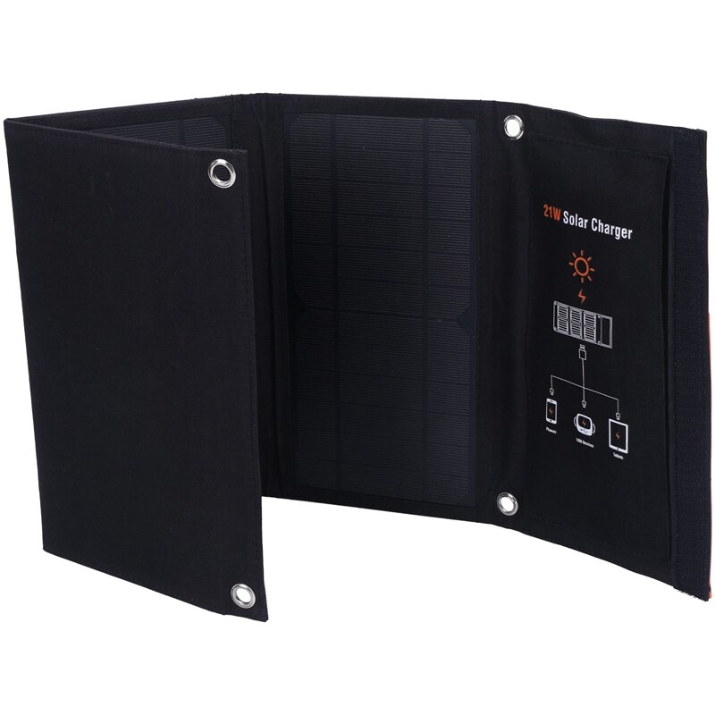 RISE-21W Portable Solar Charger Solar Panel Solar Folding Bag Mobile Phone Emergency Dual Usb Outdoor Camping Hiking Camping Sol