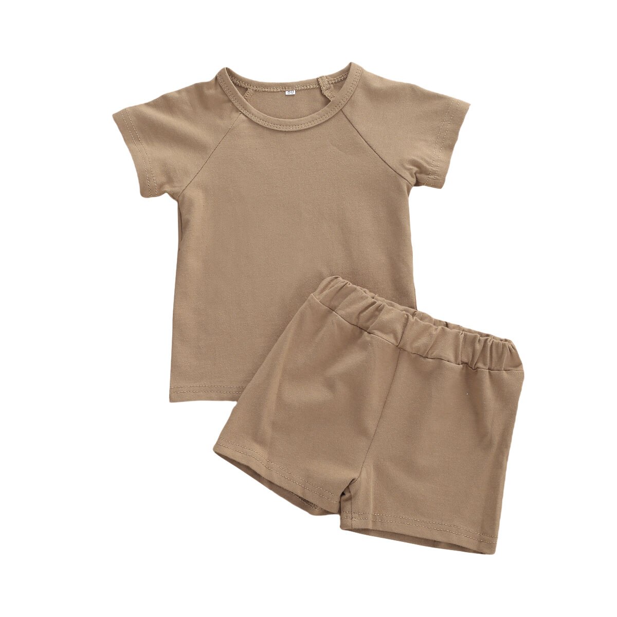 Kids Baby Jongens 2-Delige Outfit Set Zomer Mode Korte Mouw Effen Kleur Top En Shorts Set 1-5Years: C / 4T
