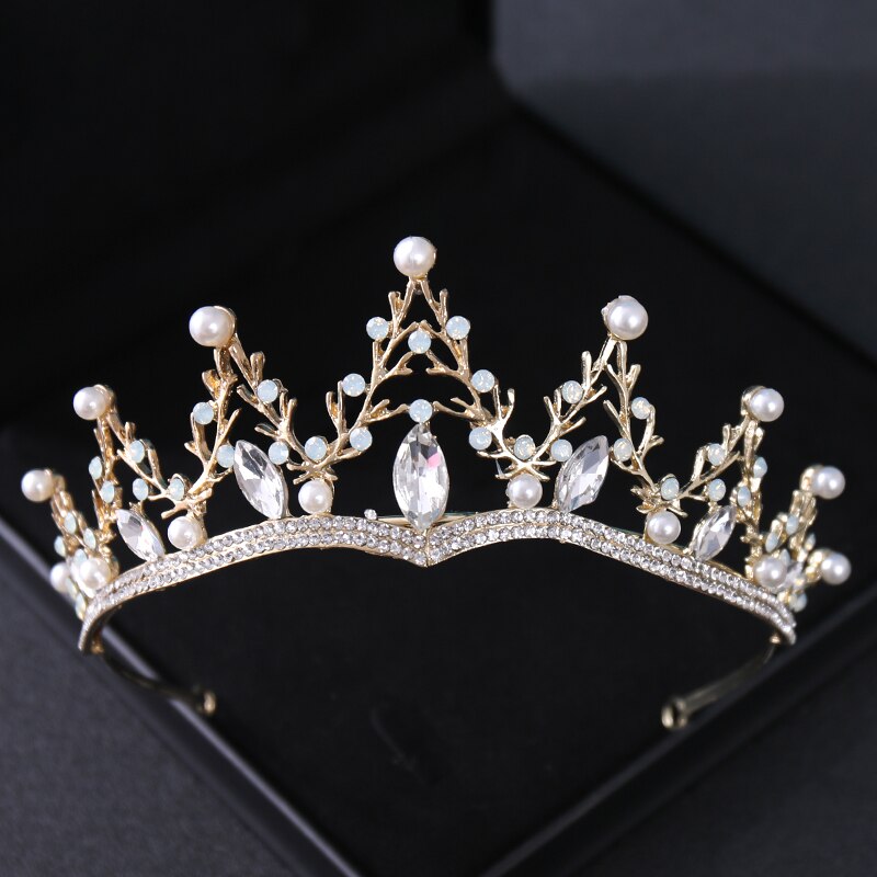 Vintage Crystal Crown Tiara For Women Bridal We... – Grandado