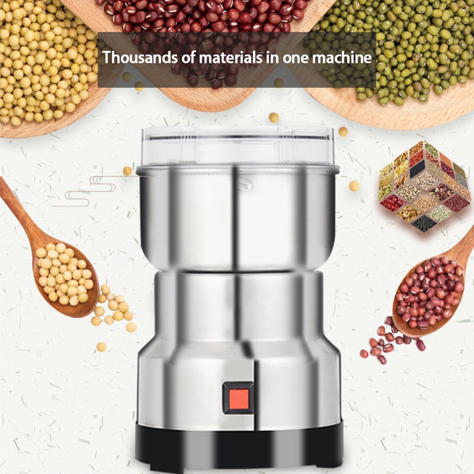 Grain Mills Electric Stainless Steel Grain Grinder Mill 220V Cereals Corn Herb Spice Flour Mill Machine Dry Grain Grinder
