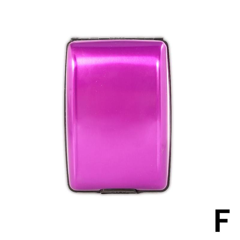 Porte-cartes en alliage d'aluminium RFID porte carte bancaire pour hommes et femmes, étui portefeuille pour cartes de visite F5Z4: purple