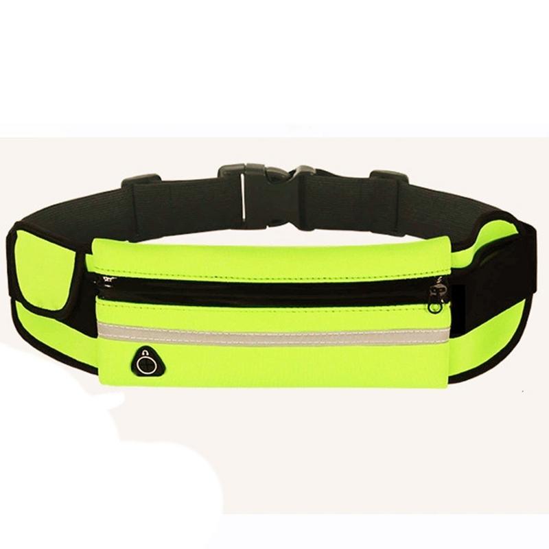 Draagbare heuptas voor buiten hardlopen, heuptassen, waterdichte heuptassen, heuptassen voor dames, heren, wandelen, fietsen en klimmen.: Fluorescerend groen