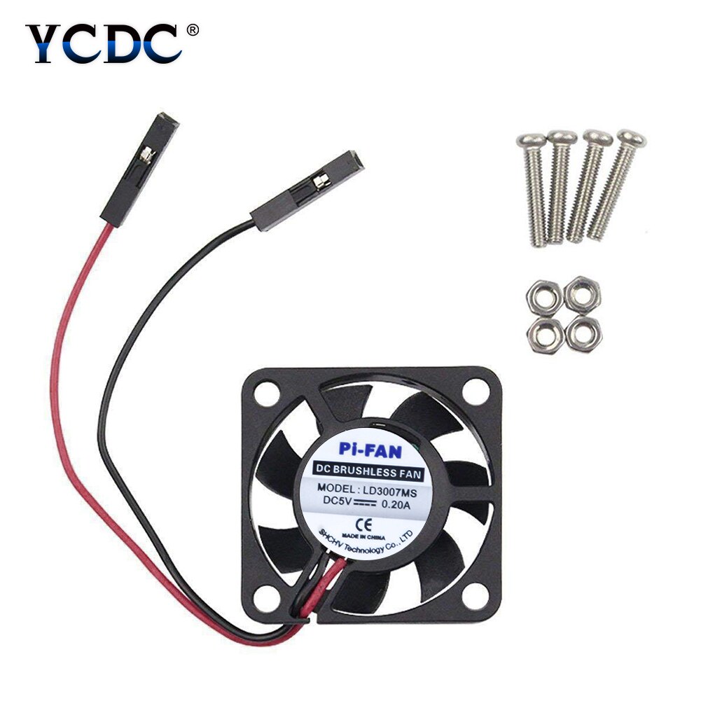 Cooling Fan For Raspberry Pi 3 2 Model B Pi 3 B+ Pi A+ DC 5V/0.2A 30x30x7mm DC 5V Cooling Fan Cooler For Raspberry Pi