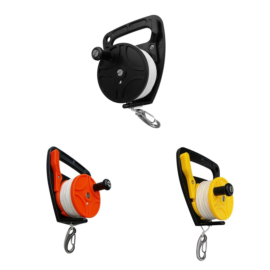 Compact Dive Reel &amp; Handvat, Duim Stopper, Lijn, Clip Voor Scuba Duiken Duiker