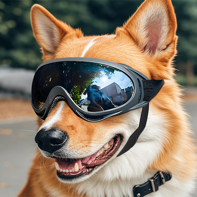 Lunettes de soleil réglables pour animaux de compagnie, Anti-UV, Protection des yeux, noires, largement utilisées, fournitures pour chiens de compagnie