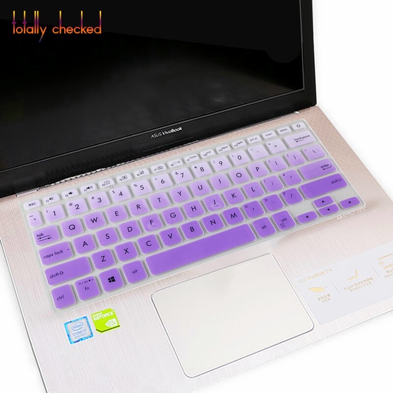 Laptop Keyboard Cover - Ultra-thin Silicone Skin for Asus Vivobook 14 X420 Series - Waterproof & Dustproof: Fade Purple