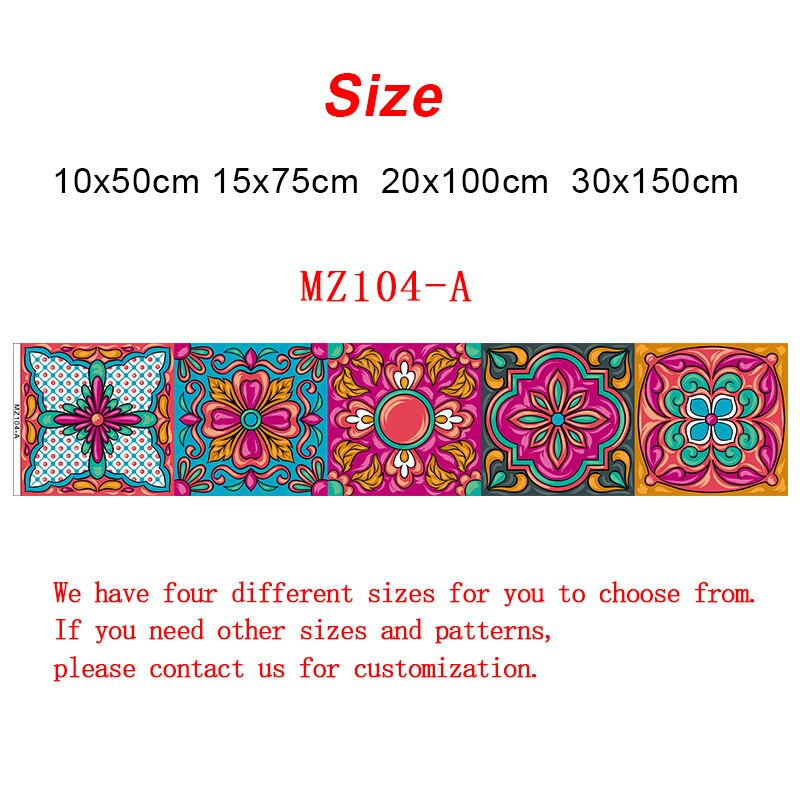 Colorful Strip Tiles Wall Stickers Bathroom Kitchen Stairs Tile Ceramics Decoration Wallpaper Peel &amp; Stick PVC Art Mural Poster: MZ0104 A / 20cmX100cmX1pc