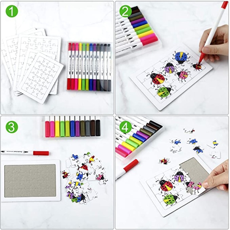 10 Packs Jigsaw Puzzles A4 A5 Sublimation Blanks Puzzles DIY Heat Transfer Craft