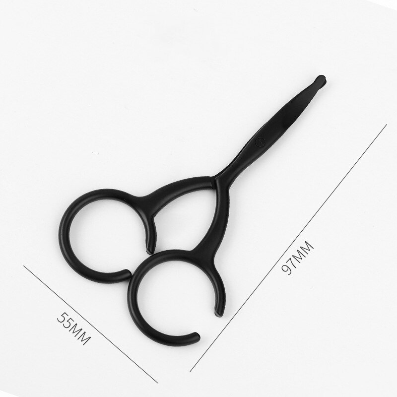 Stainless Steel Mini Portable Curved Mustache Nose Ear Hair Remover Scissor Trimmer Safety Tips Black/sliver/gold: black