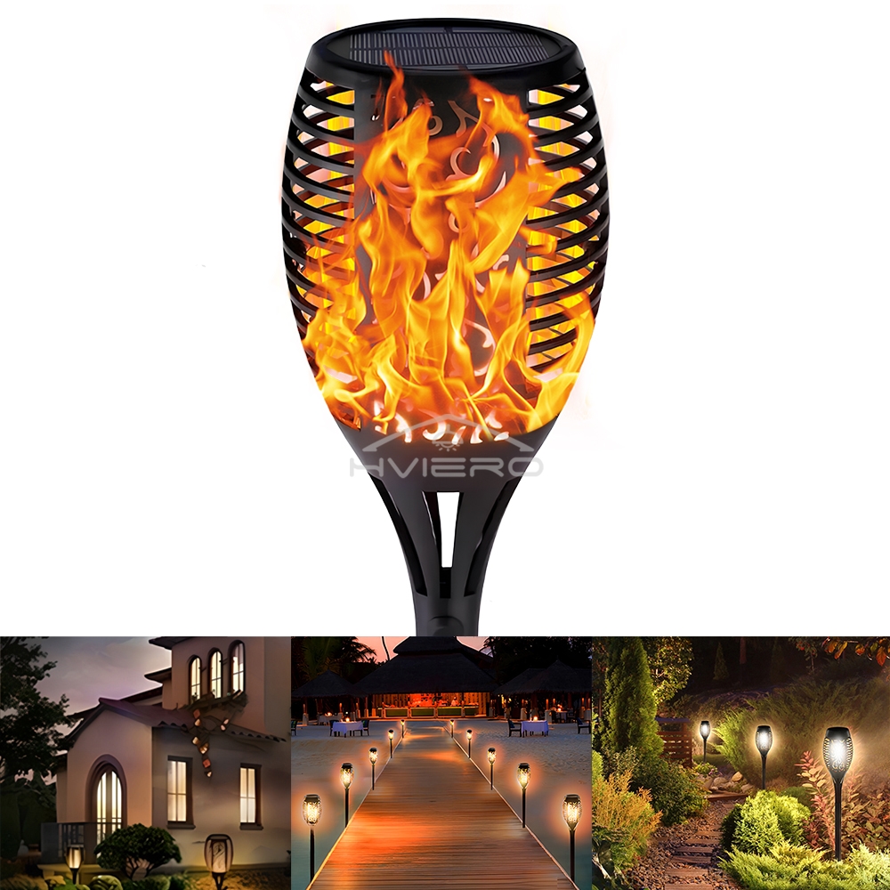 1/2/4/6/8PCS Outdoor Solar Flame Lights 12Led Flickering Garden Path Yard Patio Park Floor Decoration Landscape Lamps Waterproof: Blue