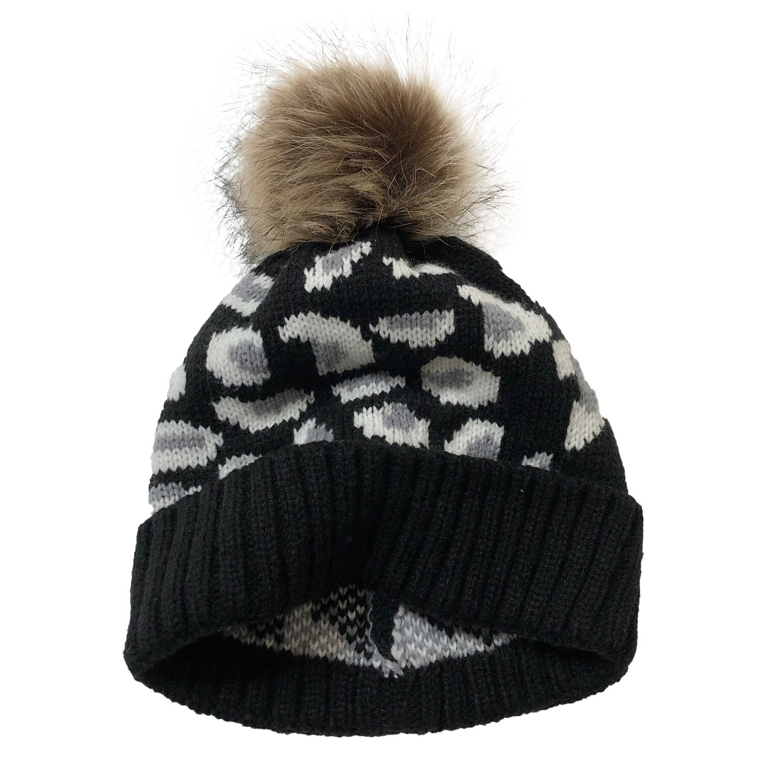Kvindelig strikket hat leopardprint uld krøllet strik ørebeskyttelseshætte kvinder efterår vinter ørebeskyttere hat varm