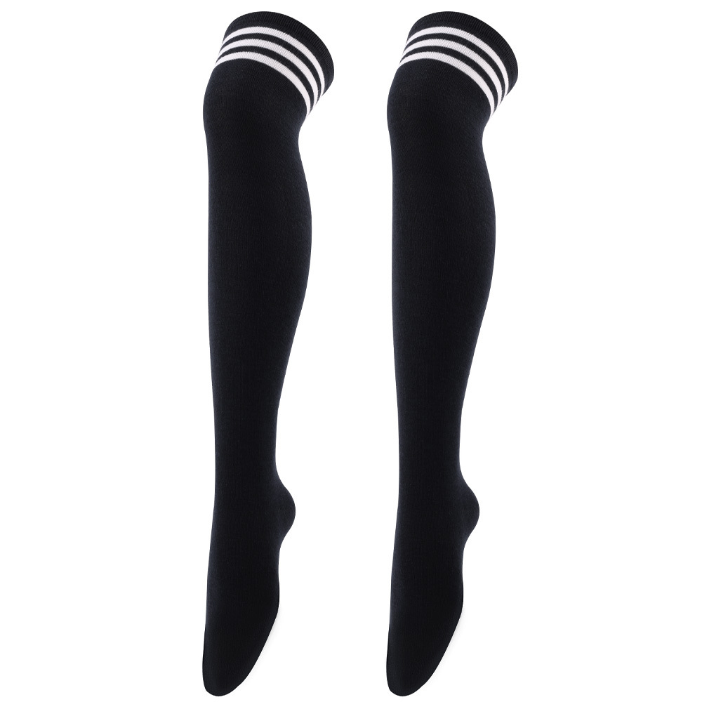 Sorte stribede sokker kvinder sjov jul sexet: Sort hvid
