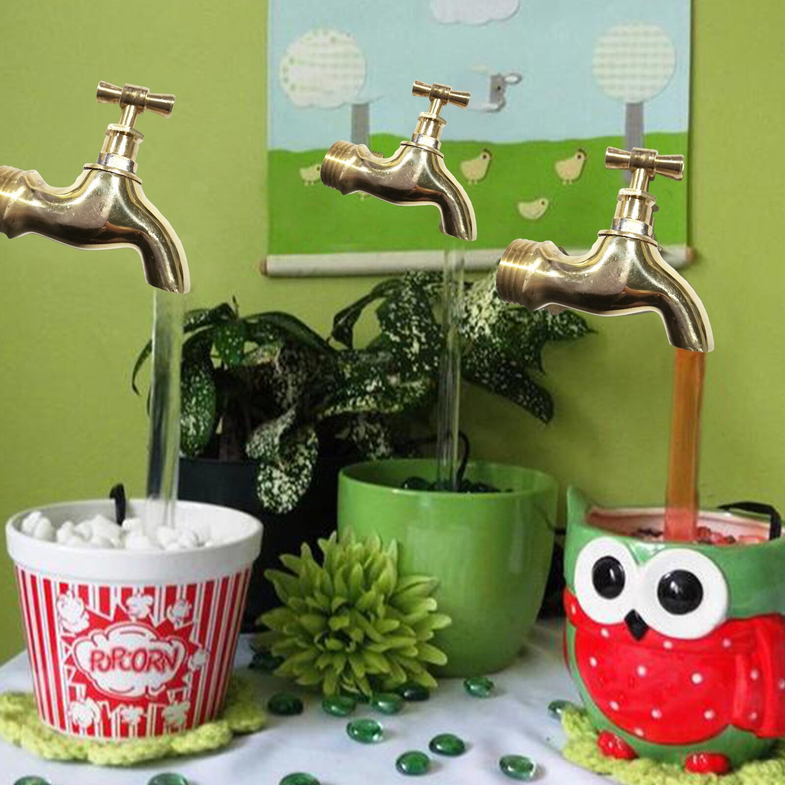 Christmas Fountain Water Flow Fountain Invisible Watering Can Fountain Christmas Decoration Fountain