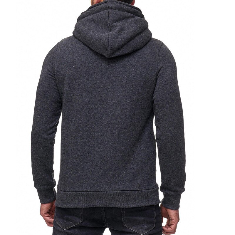 Autumn Winter Men's Hoodie Sportswear Sports Shirt Loose Coat Long Sleeves Solid Sports Sweater