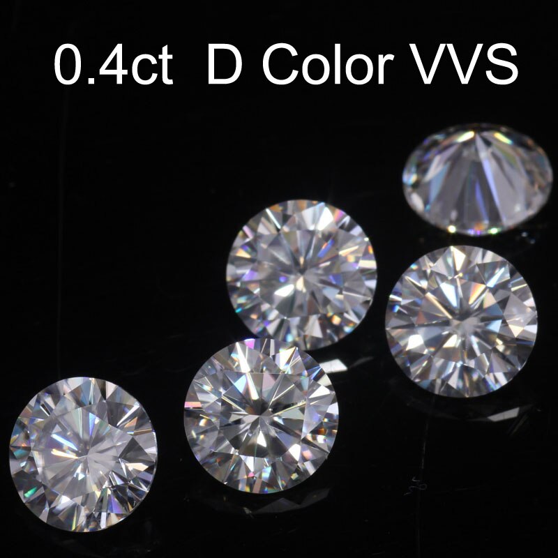 Losse edelstenen moissanite d kleur 0.4ct 0.4 karaat 4.5mm helderheid vvs ronde sieraden armband diamanten ring materiaal losse stenen