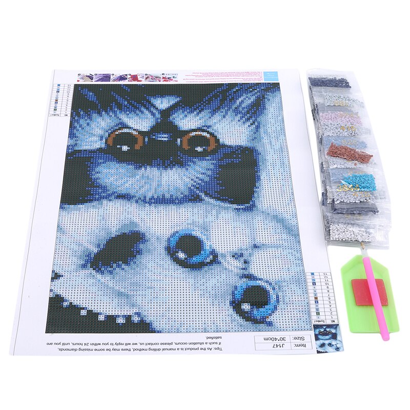 Black And White Cat Room Decor Embroidery Pattern Diamond 5D DIY Paintings 3D Cross Stitch Kits Mosaic Wall Stickers