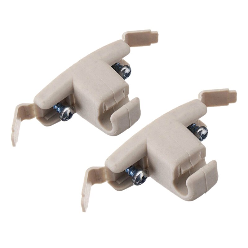 X AUTOHAUX 2pcs Beige Car Sun Visor Hook Clip Bracket Retainer
