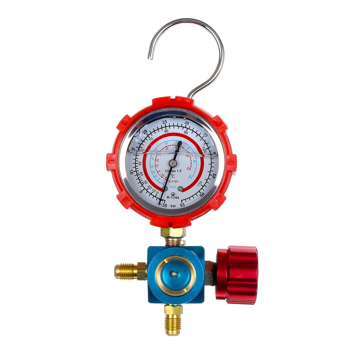 Manifold Digital Pressure Gauge Manifold Gauge Refrigerator Car Refrigerant High/Low R410a R134a Refrigerant Filling Device: Red