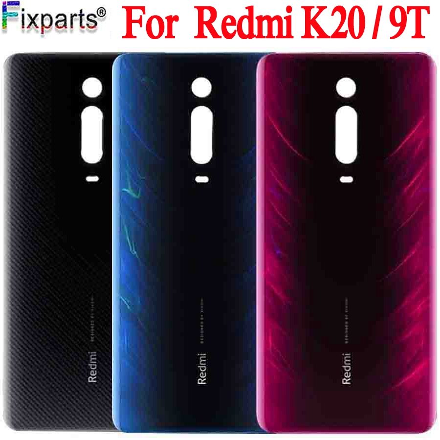 Funda trasera para Redmi K20 con Panel de cristal trasero, funda trasera para Xiaomi 9T, funda trasera con adhesivo, funda para batería K20