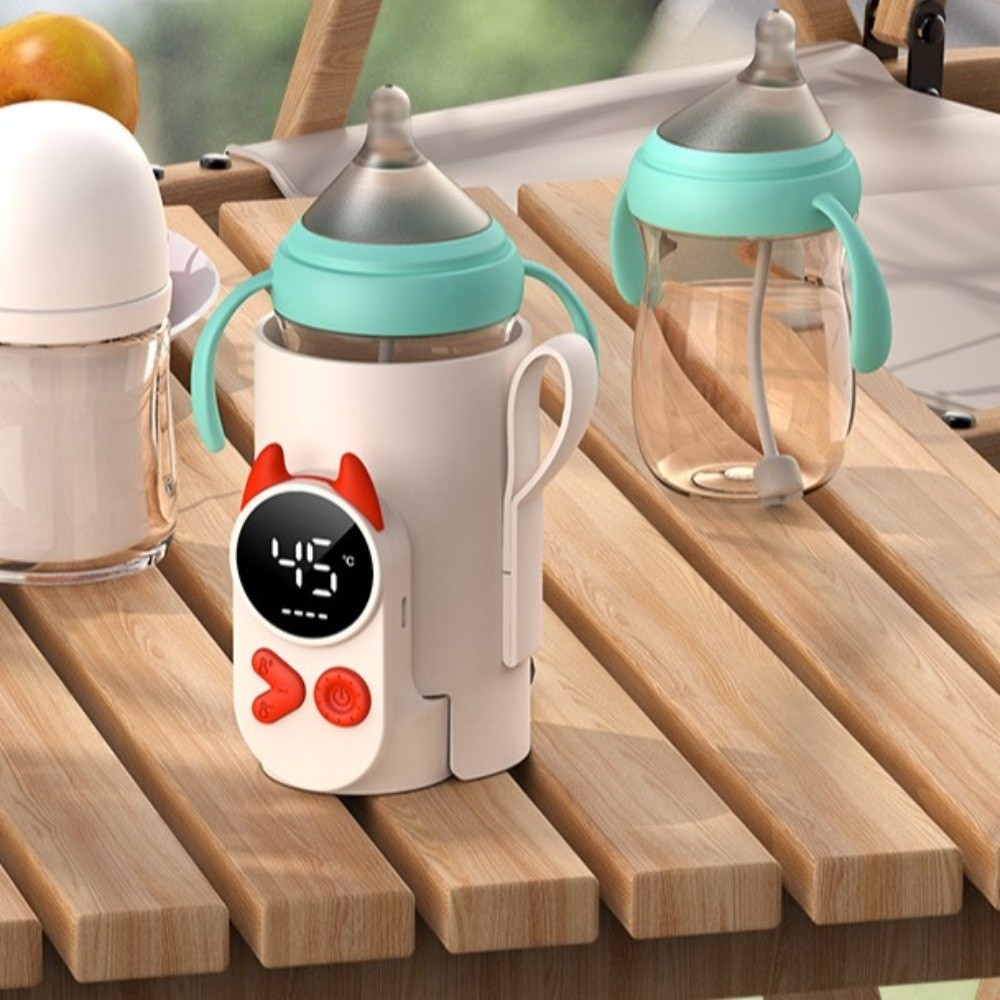 Portable Baby Bottle Warmer Fast-charging Digital Display Travel Milk Heating Sleeve Waterproof Temperature Adjustment