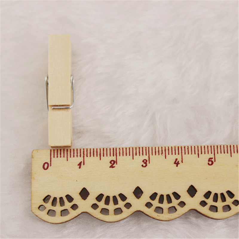 50Pcs Mini Wooden Natural Pegs Pack Of Small Favour Wedding Party Natural Clip