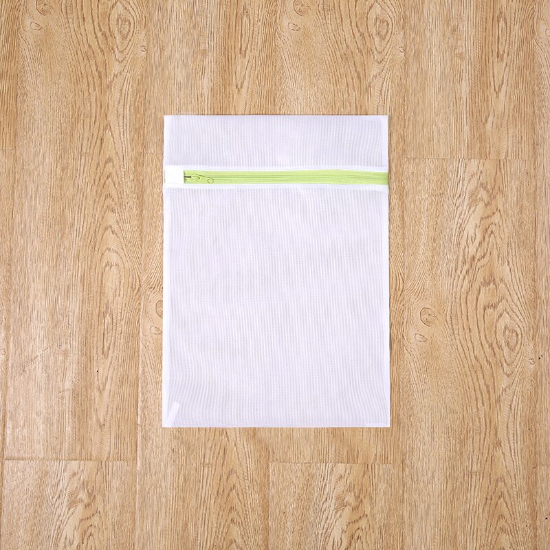 Clothes Washing Machine Laundry Bag With Green Zipper Fine Mesh Net Bra Washing Bag Black Wash Polyester Bags: 30CMX40CM