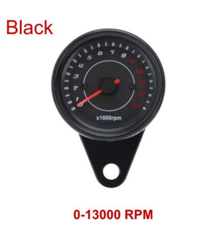 Motorcycle Tachometer Meter Tachometer Gauge Universal Motorbike LED Backlight Rev Counter 0-13000 RPM: Black 0-3000RPM
