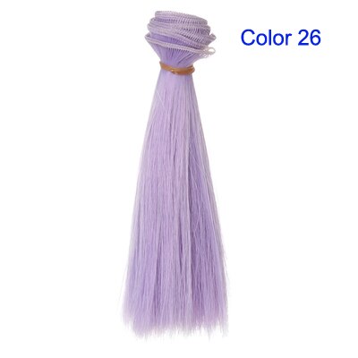 Bjd haar 15 cm * 100 CM blauw groen paars kleur korte rechte haar voor 1/3 1/4 BJD diy pop rechte pruiken: Color 26