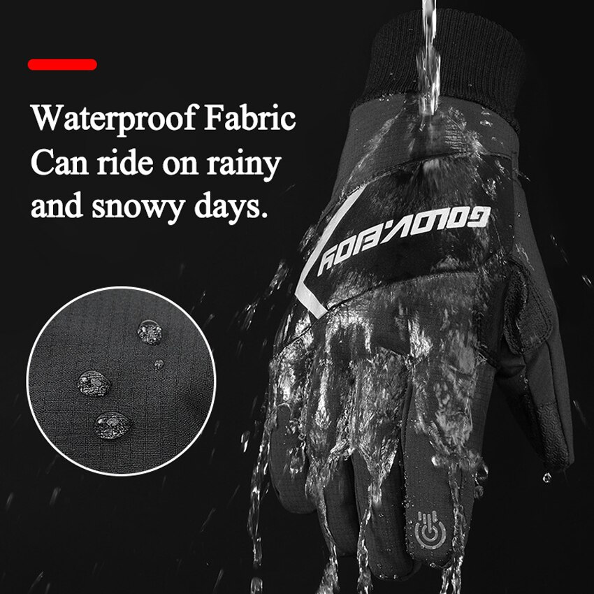 Warme Winter Handschoenen Anti-Slip Winddicht Waterdichte Handschoenen Mannen Skiën Nacht Reflecterende Fietsen Handschoenen Koude Slip Verdikking
