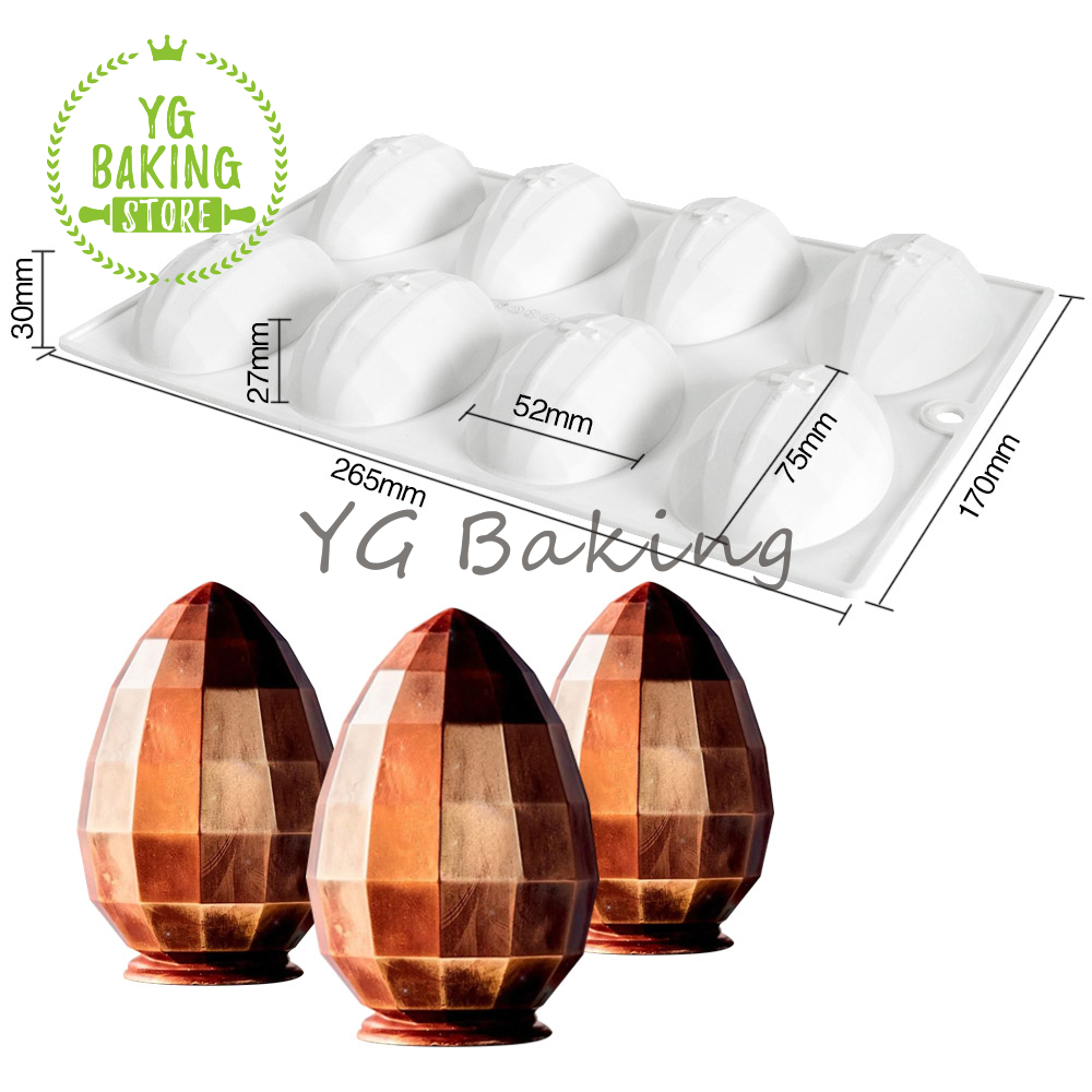 Dorica, varios huevos de Pascua, de molde para Mousse de Chocolate, bricolaje, rompible, molde de silicona para dulces, herramientas de decoración de pasteles, utensilios para hornear: Rosa