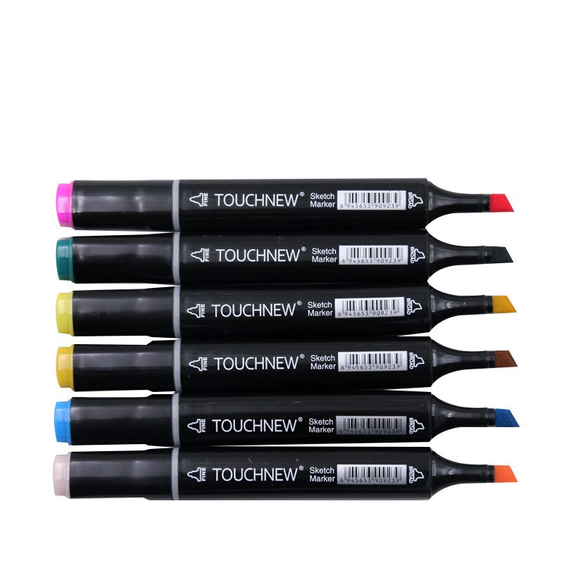 TOUCHNEW blanco y negro 40 colores arte rotuladores pincel lápiz boceto marcadores a base de Alcohol doble cabeza Manga dibujo bolígrafos arte suministros