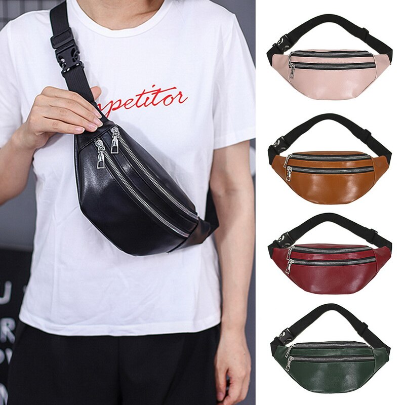 Women Chest Bag Waist Packs For Unisex Female Pu leather Fanny Packs Banana Ladies Belt Bum Bags