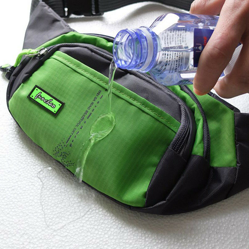 Unisex lærredstaske fanny pack talje hoftebæltetaske håndtaske pung rejsetaske sport bevis vandtæt bum