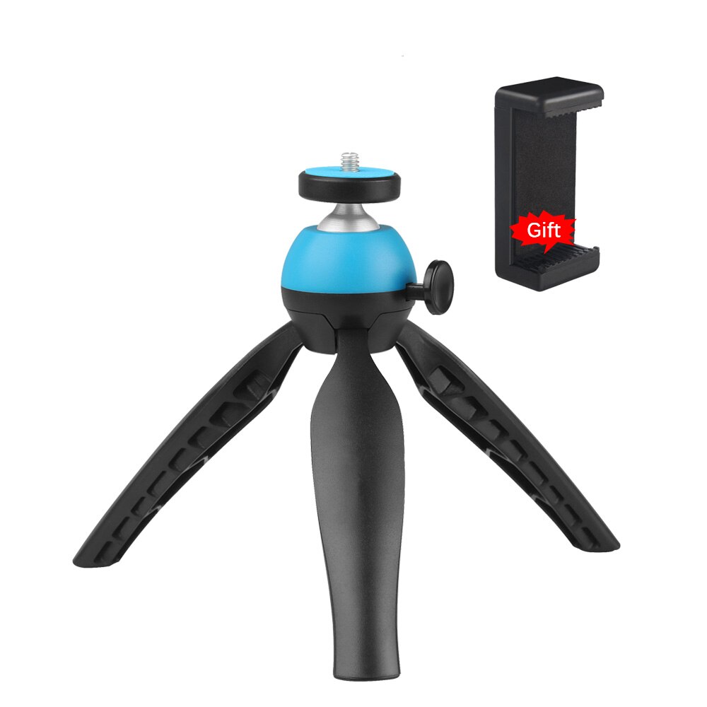 Camllite TM-9 1.5Kg Draagbare Desk Tafel Statief Voor Mobiele Telefoon Camera Flexibele Smartphone Reizen Outdoor Led Ring Light Flash: Blue