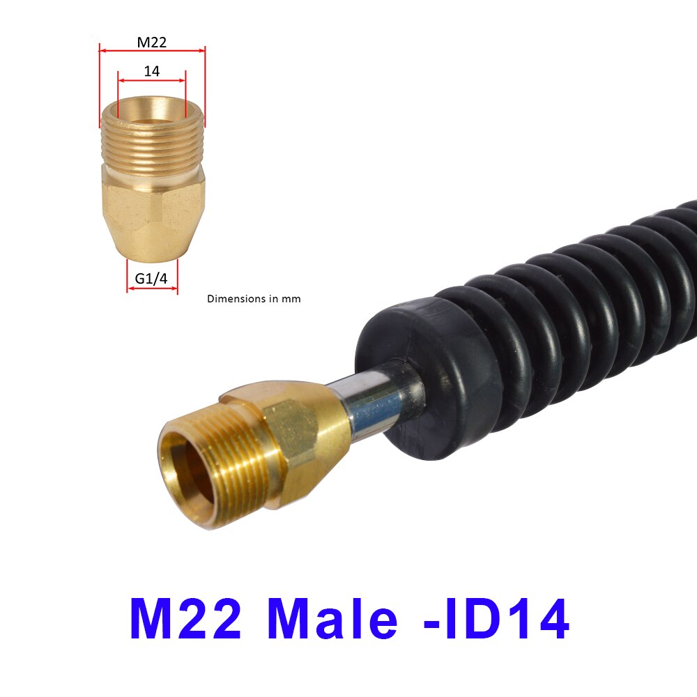 Arandela de alta presión, lanza de chorro moldeada, arandela de presión, lanza de pulverización, varita de limpieza de coche, punta de boquilla de pulverización de chorro de Metal moldeado: with M22 Male