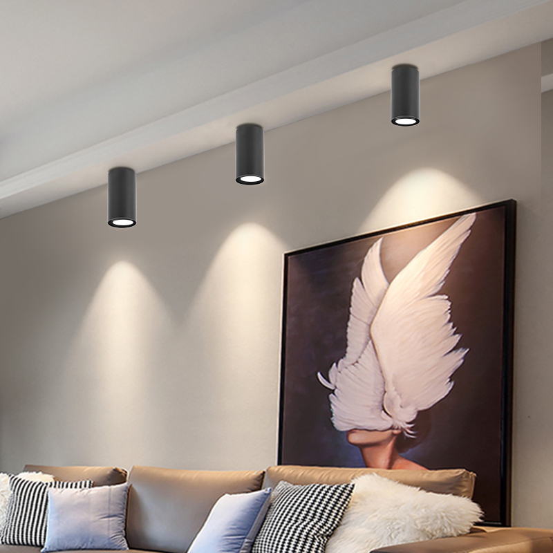Spot led-lys  gu10 utenpåliggende armatur taklampe interiør soverom stue downlight led butikk hjem led spotlights