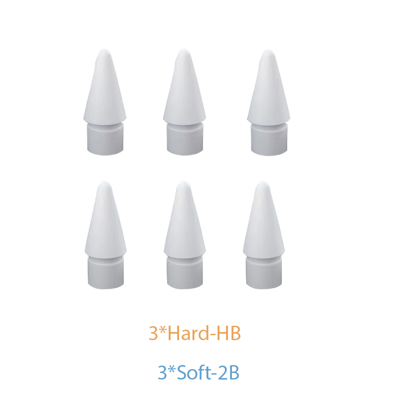 For Apple Pencil Tip Replacement For Apple Pencil 1st &amp; 2nd, High Sensitivity Nib For Apple Pencil Spare Tips Nib 애플펜슬 펜촉: 6PCS 3x2B-3x2H