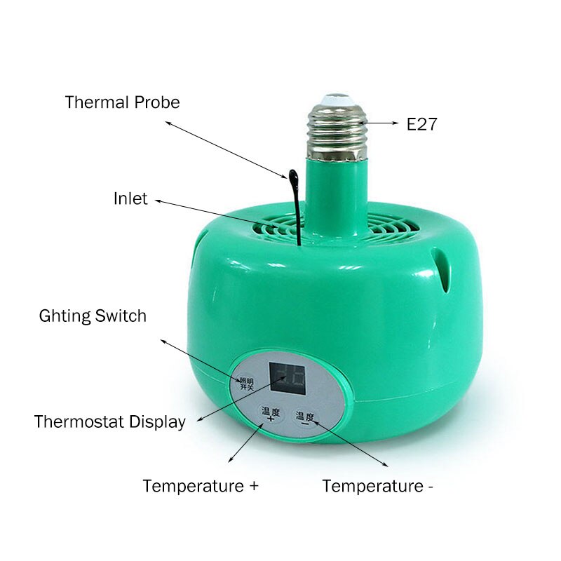 Lampe chauffante à contrôle de température, 300W, contrôle de la température, pour animaux de ferme, ampoule chauffante pour poules, pigeons