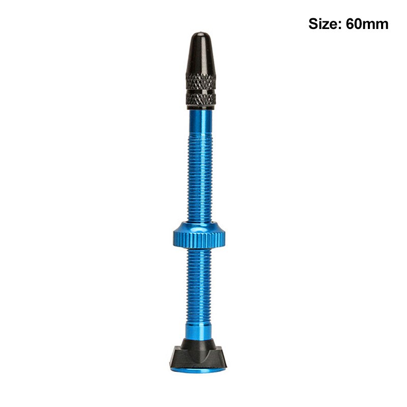 Bicycle 1Pair 40/60mm Presta Valve For Road MTB Bicycle Tubeless Tires Alloy Stem Tubeless Sealant Compatible Vacuum Nozzle: 60mm Blue 1 Pair