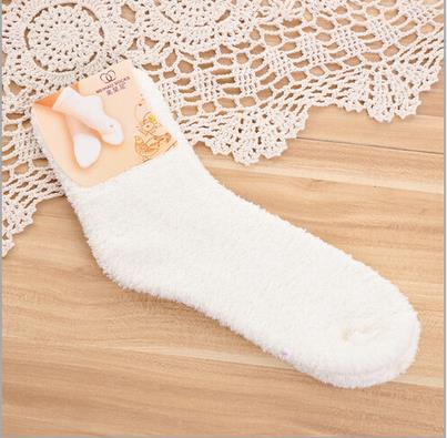 Winter Cute Fuzzy Socks Candy Color Soft Women Fluffy Socks Coral Velvet Warm Sleep Floor Socks yellow blue: Gold