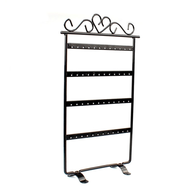 Metal Earring Organizer Household Wall Hanging Necklace Rack Ear Clip Jewelry Display Rack Ear Stud Bracelet Holder: Red