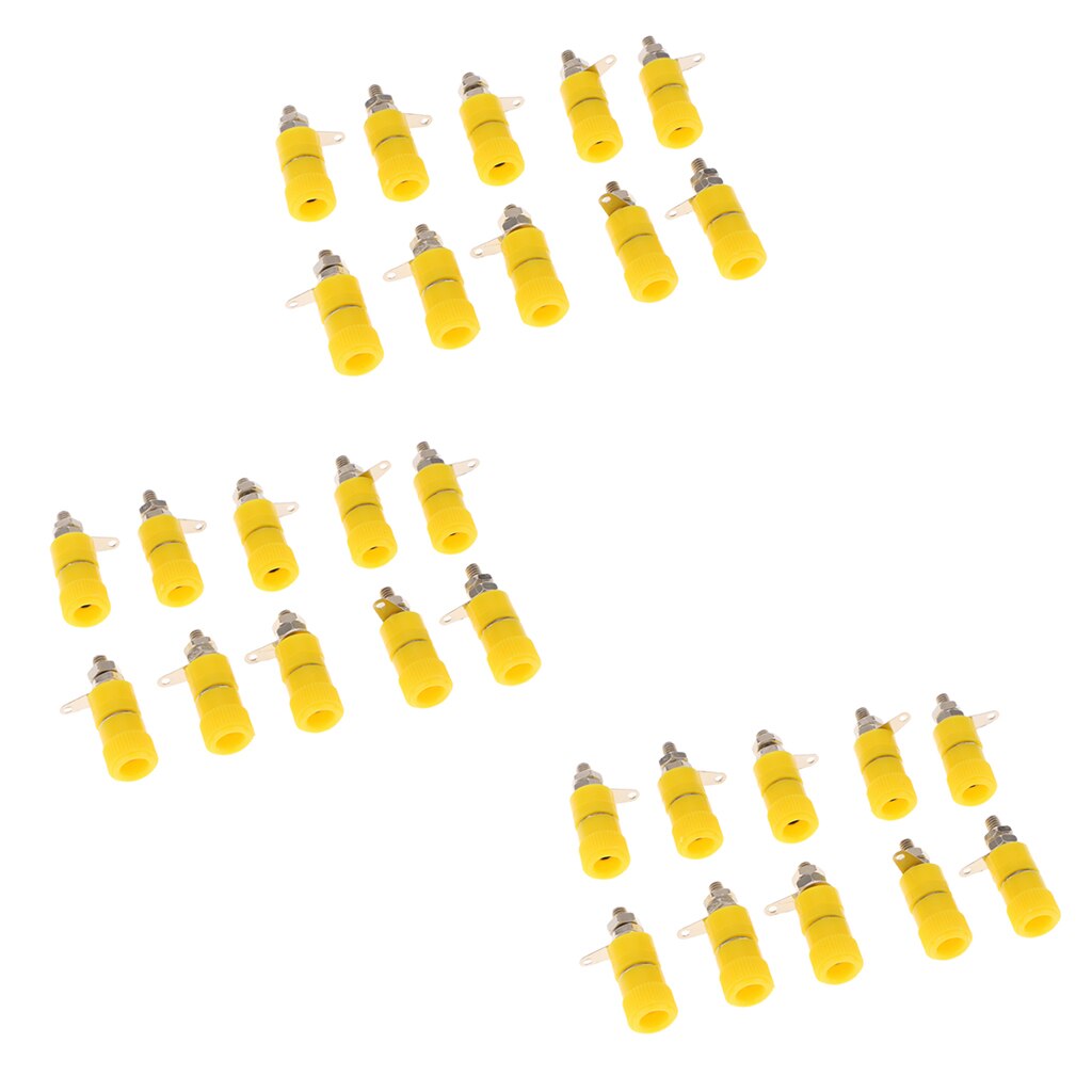 30 Stuks JS-910B 4Mm Banana Plug Jack Banana Binding Post Terminal Geel