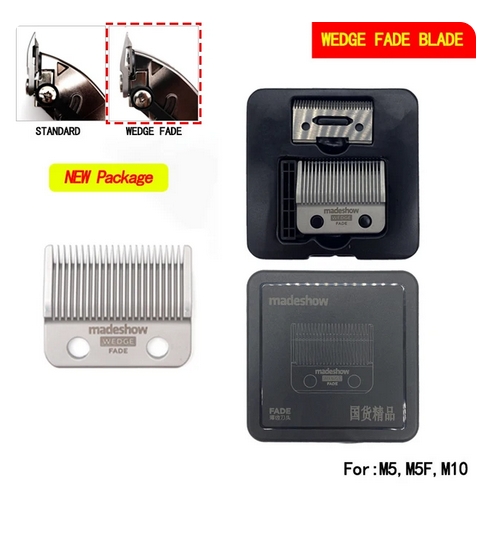 Original Madeshow M5(F) Blade M10 Kulilang R66 R77F G9C Wedge Fade Blades Hair Clipper Ultra Thin Blade Trimmer Replacement: light green