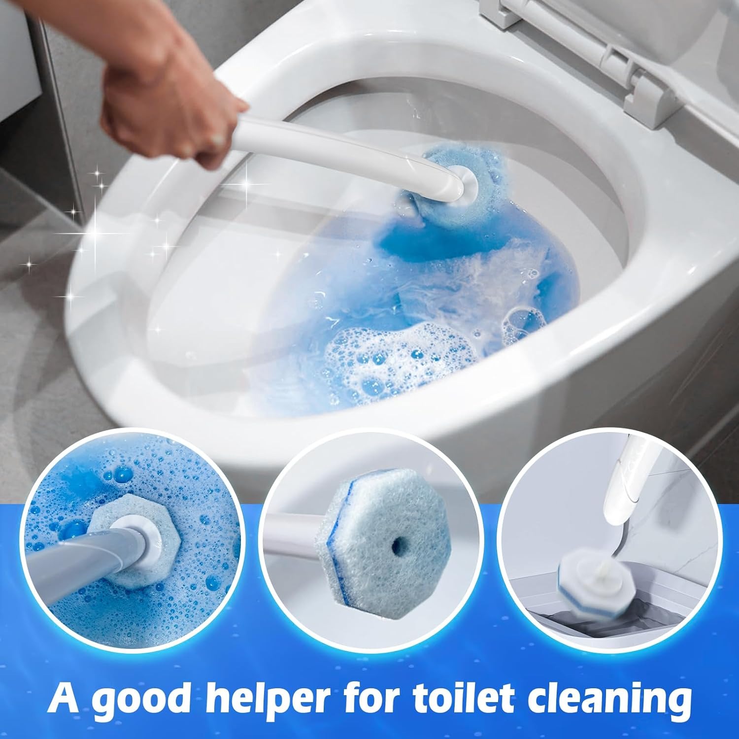40 recharges de baguette de toilette, baguette de nettoyage de cuvette de toilette jetable. Tête de brosse de toilette. Compatible avec les brosses de toilette clorox