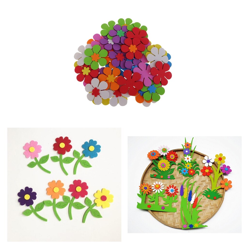 40 Pieces Flower Foam Stickers Mixed Colors, Kid's Craft Activities,
