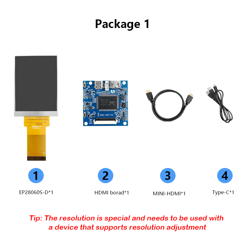 Mini solution d'affichage HDMI à écran divisé de 2,8 pouces, prenant en charge l'interface IPS RVB à vue complète 480 * 640 tactile capacitif universel: Bleu