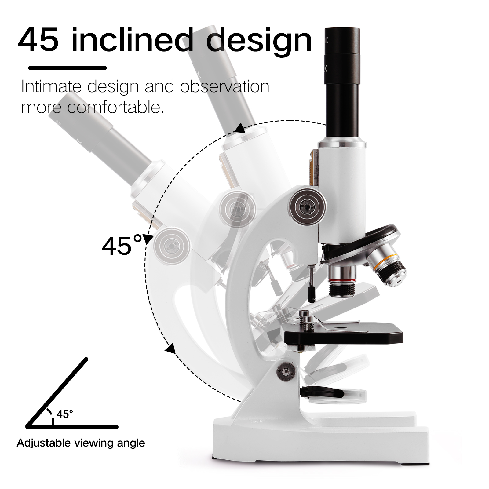 Meterk 64X-2400X Monocular Optical Microscope Elementary School Children Science Experimental Biology Teaching Microscope