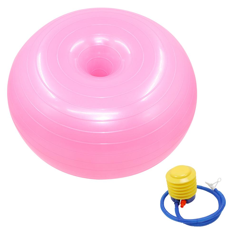 Donut Trainer Yoga Ball Exercise Stable Yoga Ball Fitness Equipment for Office and Durable Thick Safe: Pink