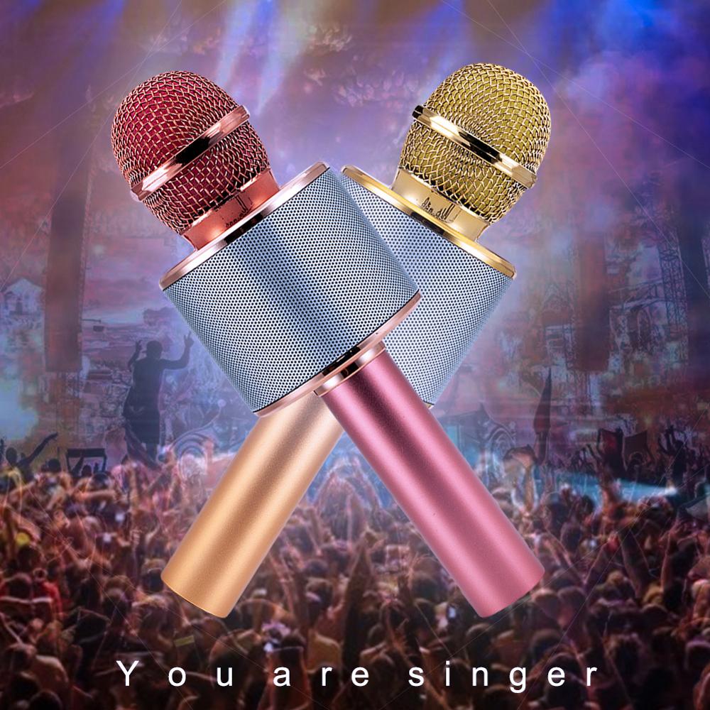 Bluetooth Wireless Microphone Speaker Handheld Microphone Karaoke Mic Music Player Singing Recorder KTV Microphone