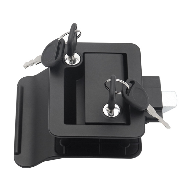 Serratura per porta d'ingresso per rimorchio camper Sostituzione serratura per porta camper Doppia porta aperta + catenaccio Maniglia per porta chiave computer nera